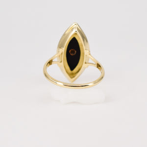 antique onyx and seed pearl ring, folkor vintage jewelry canada 