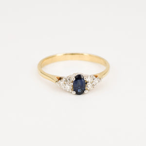 vintage sapphire and diamond ring, folklor vintage jewelry canada