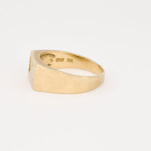 vintage gold signet ring, folklor vintage jewelry canada