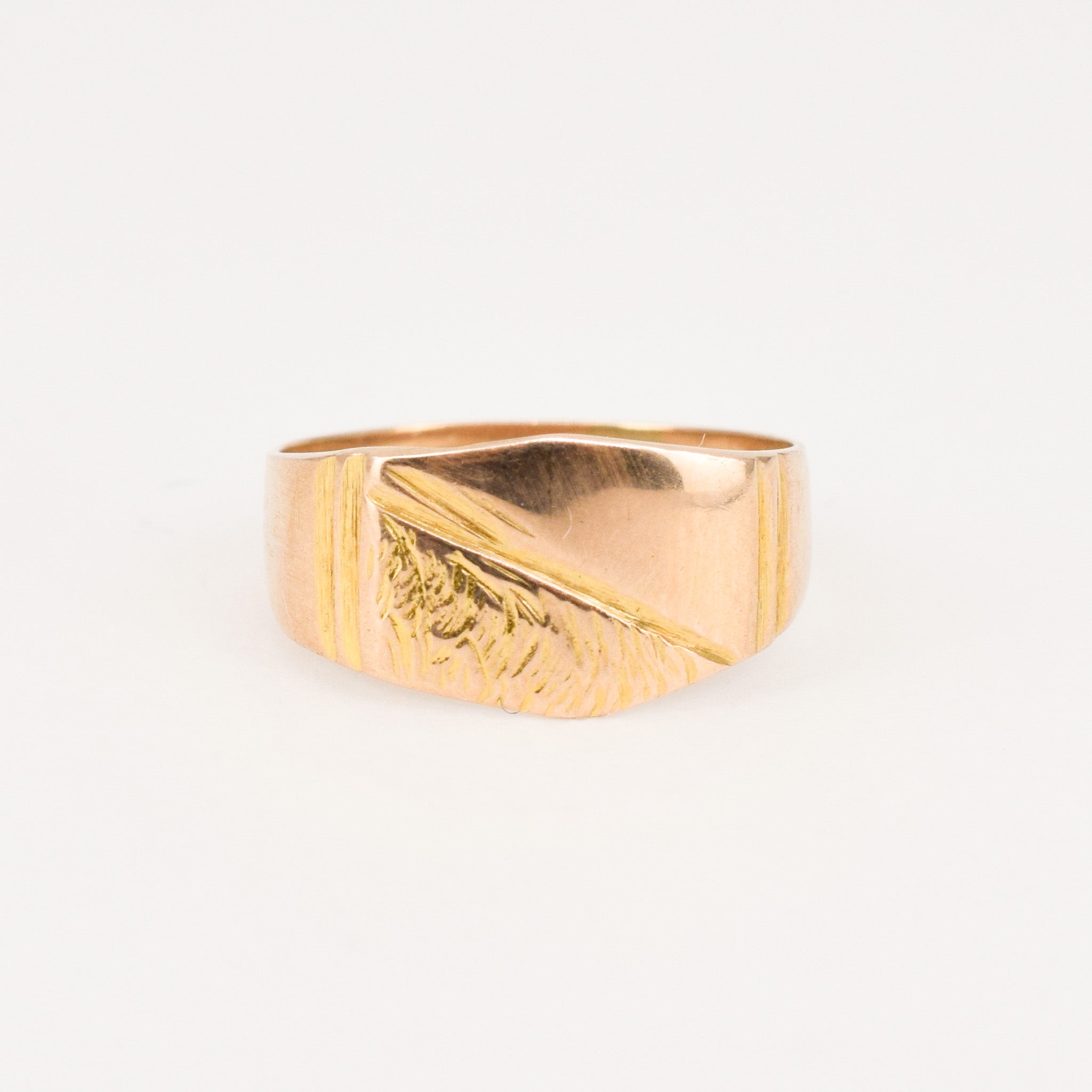 vintage gold pinky signet ring, folklor vintage jewelry canada