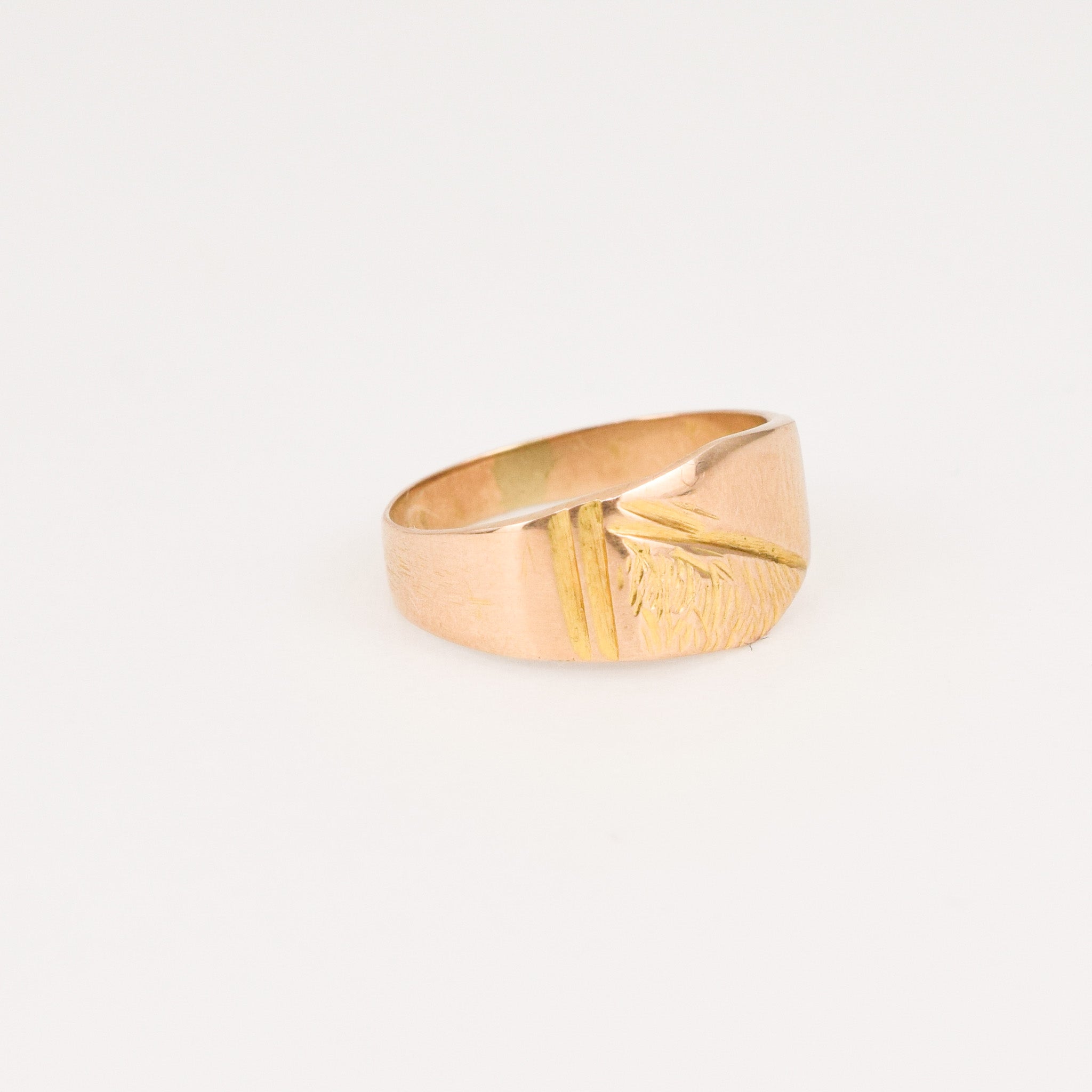 vintage gold pinky signet ring, folklor vintage jewelry canada