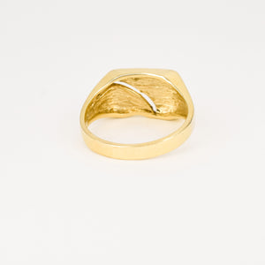 vintage 18k gold signet ring, folklor vintage jewelry canada