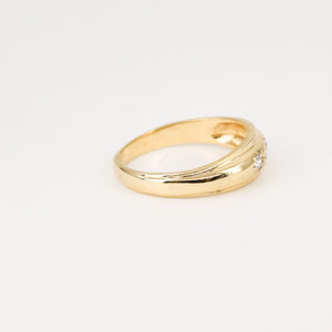 vintage starburst diamond trilogy ring, folklor vintage jewelry canada