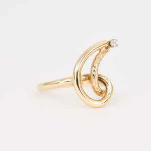14k vintage crescent moon ring, folklor vintage jewelry canada