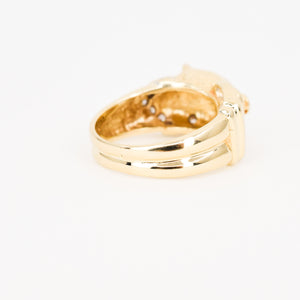 14k cougar diamond ring, folklor vintage jewelry canada