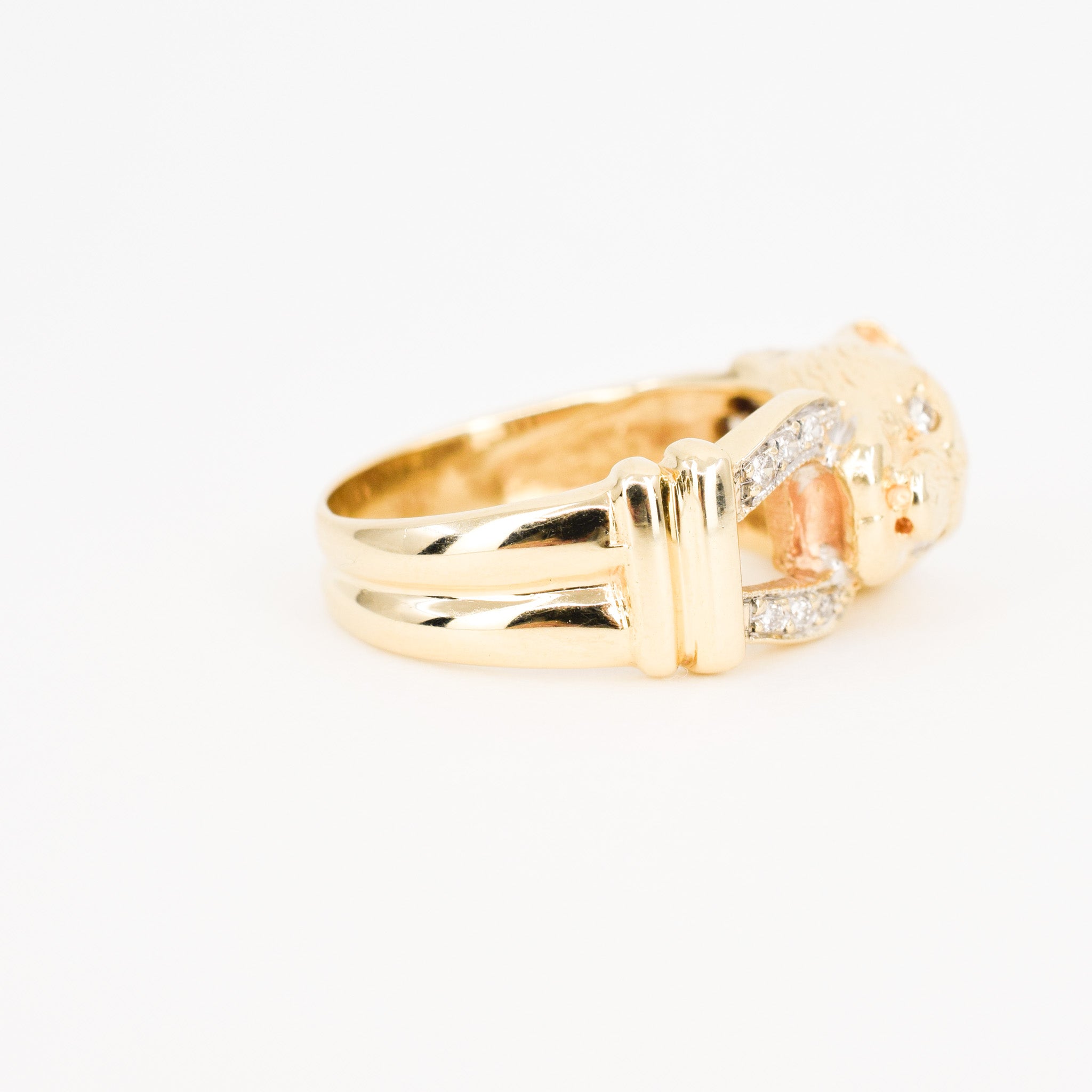 14k cougar diamond ring, folklor vintage jewelry canada