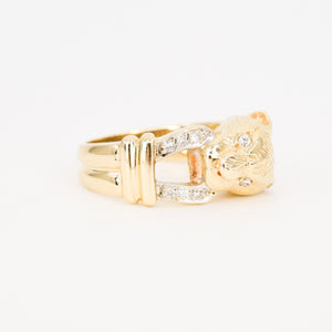 14k cougar diamond ring, folklor vintage jewelry canada