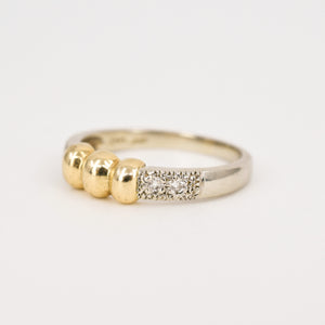 vintage two toned diamond stacking ring, folklor vintage jewelry canada