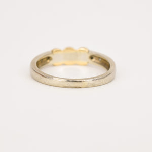 vintage two toned diamond stacking ring, folklor vintage jewelry canada
