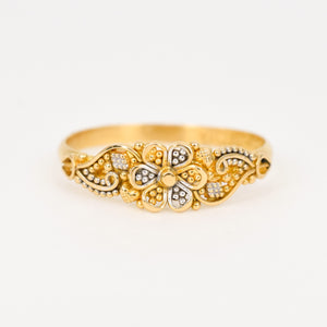 vintage 22k floral ring, folklor vintage jewelry canada