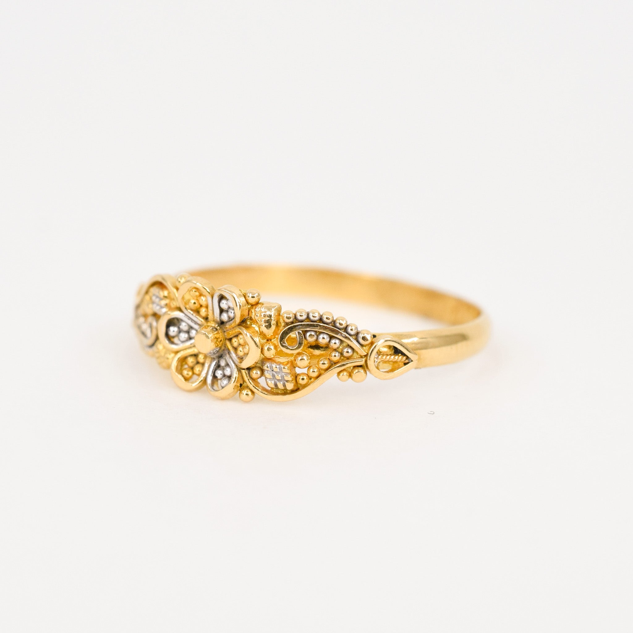 vintage 22k floral ring, folklor vintage jewelry canada