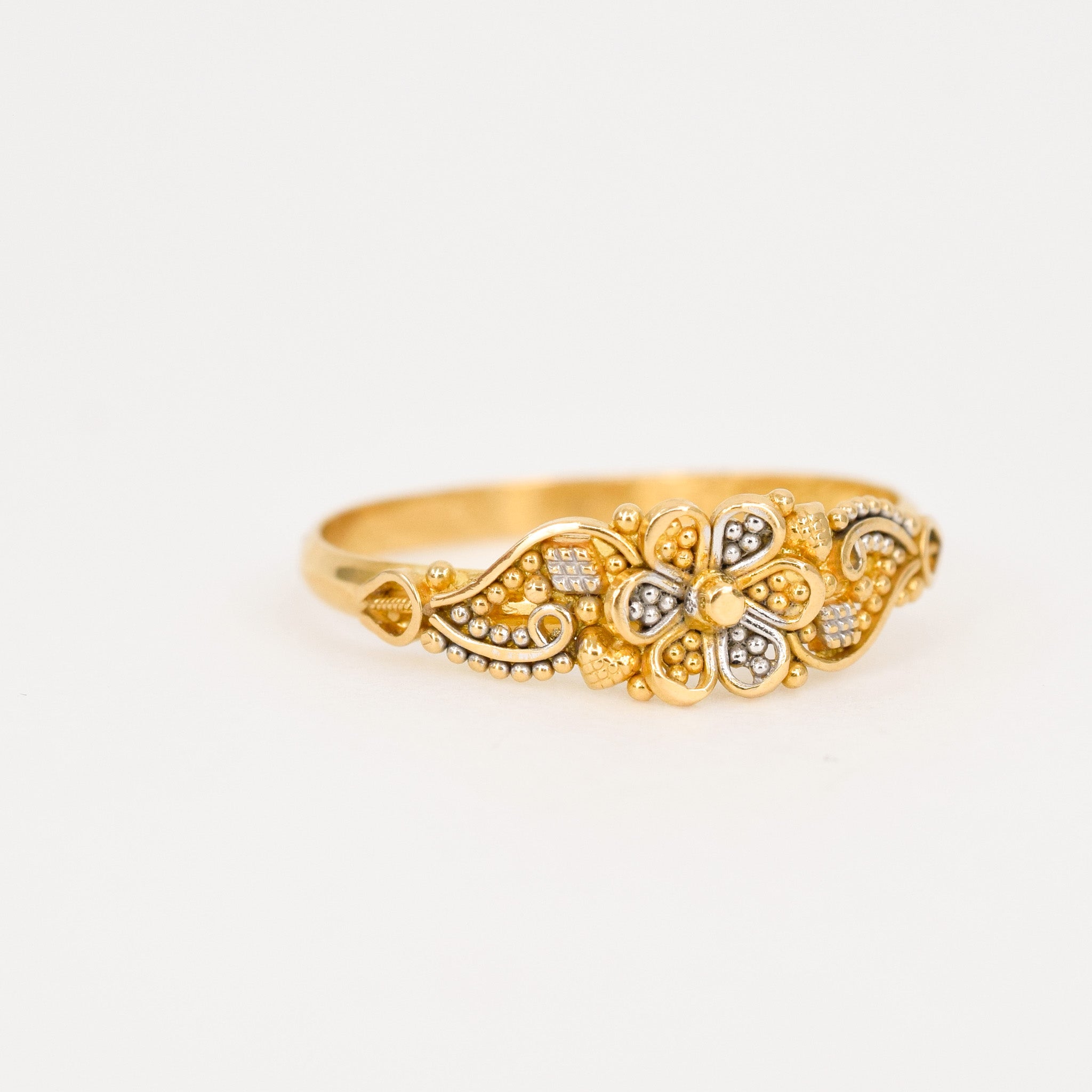 vintage 22k floral ring, folklor vintage jewelry canada