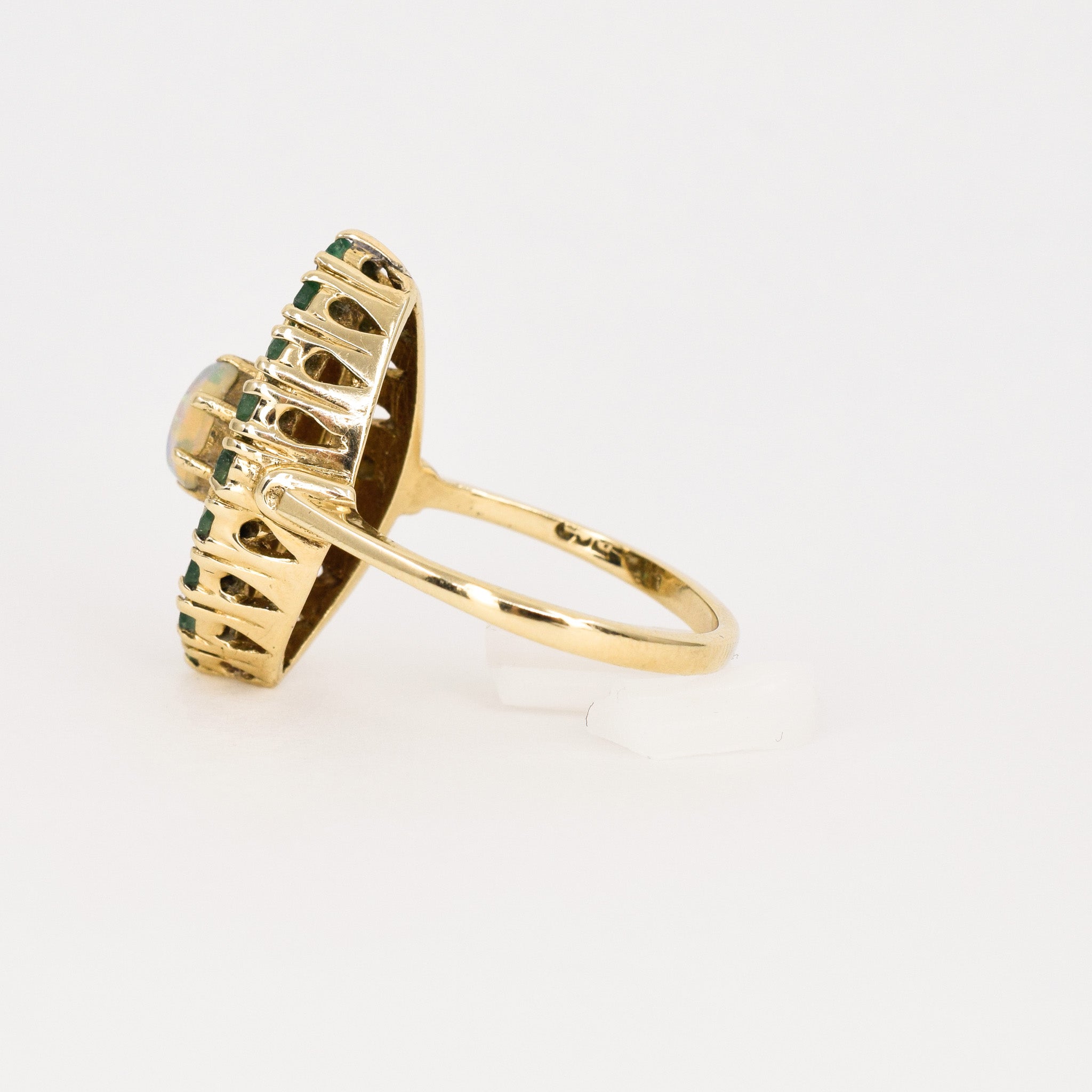 vintage opal and emerald navette ring, folklor vintage jewelry canada