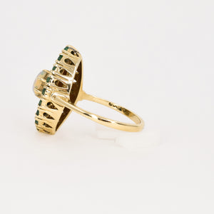 vintage opal and emerald navette ring, folklor vintage jewelry canada