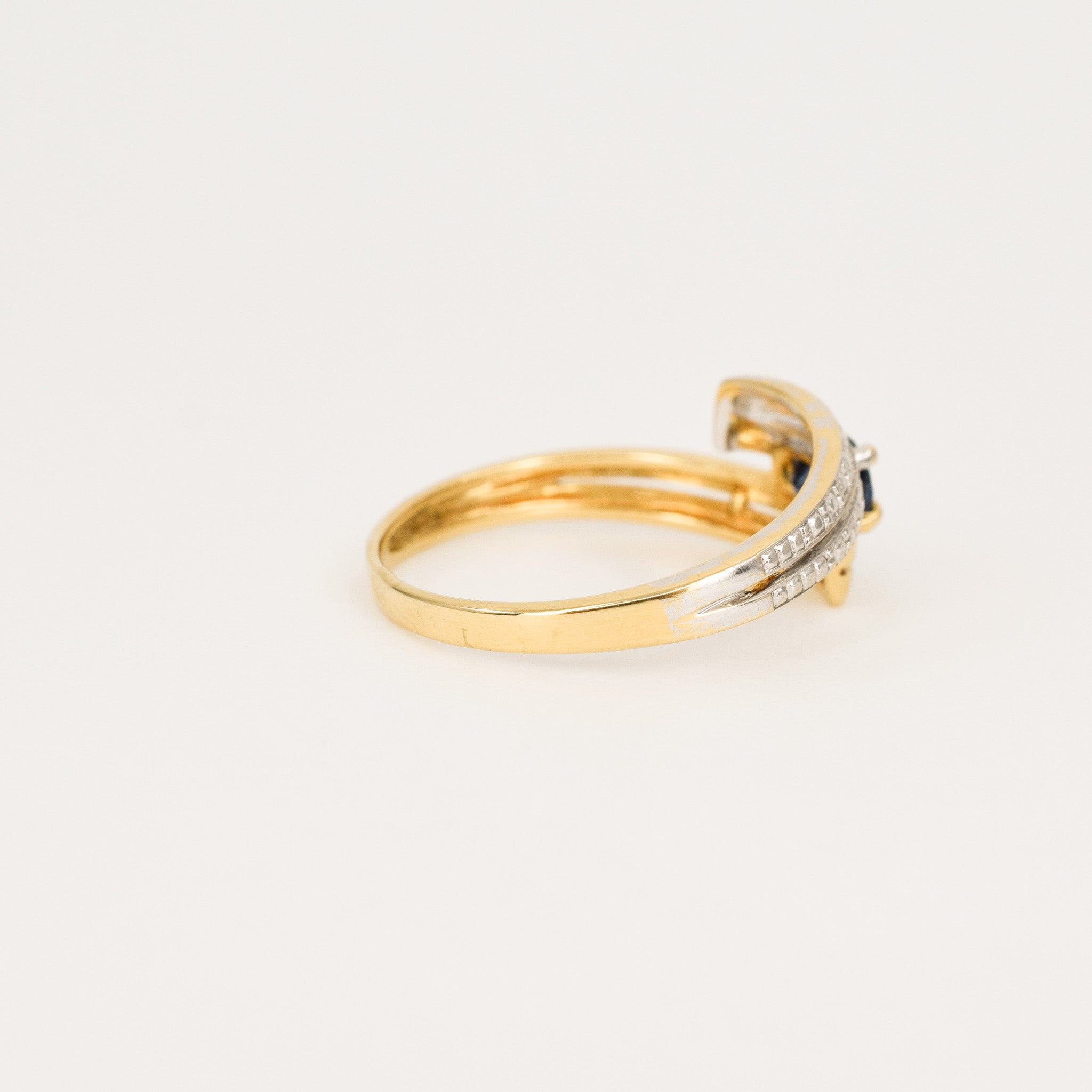 vintage sapphire bypass ring, folklor vintage jewelry canada
