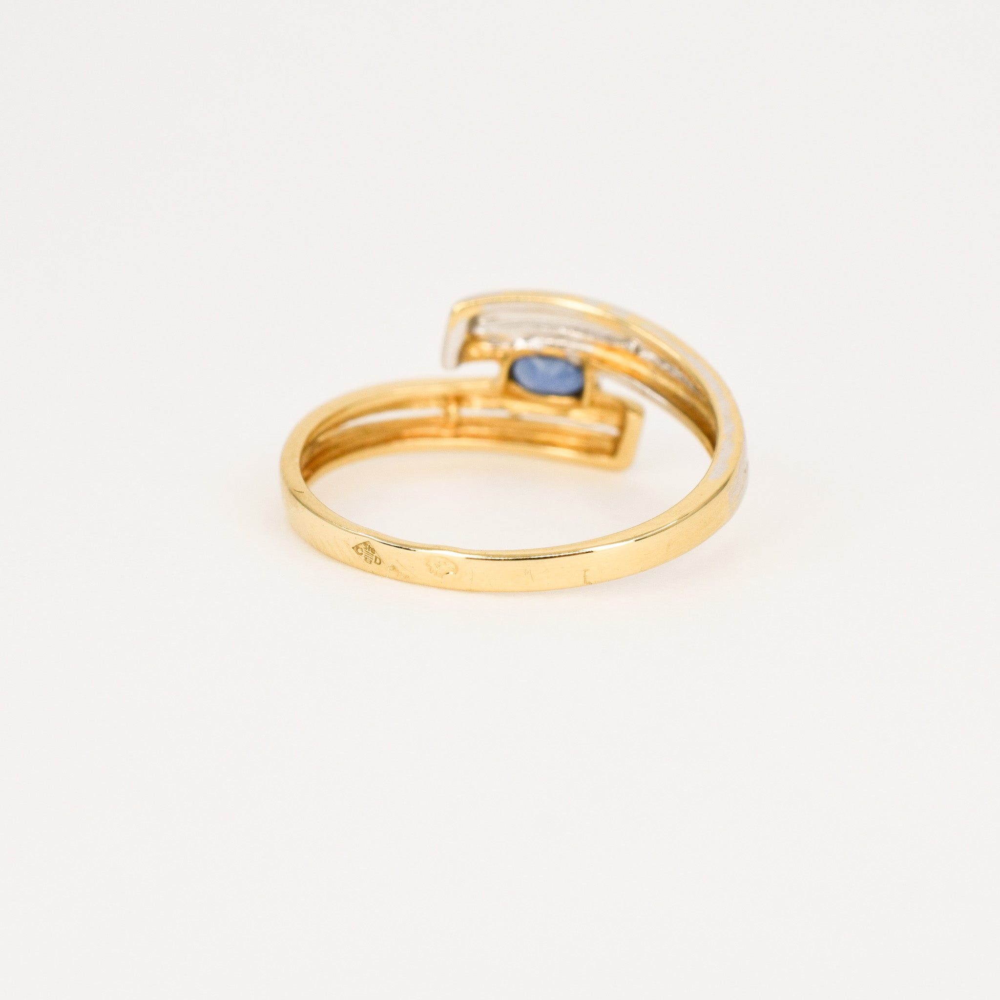 vintage sapphire bypass ring, folklor vintage jewelry canada