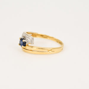 vintage sapphire bypass ring, folklor vintage jewelry canada