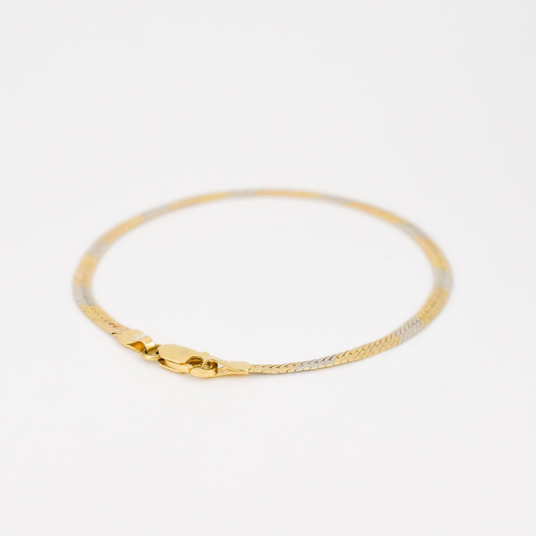 vintage gold herringbone bracelet, folklor vintage jewelry canada