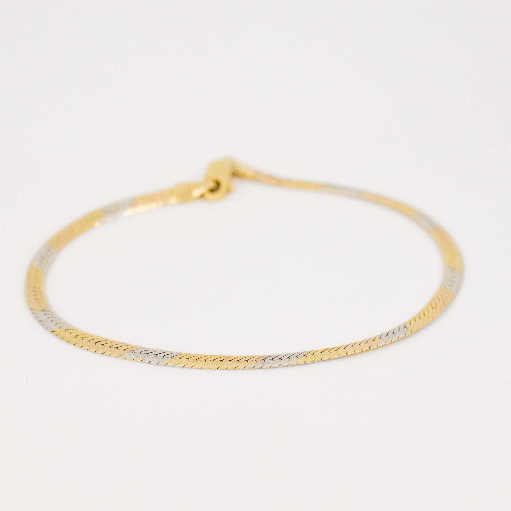vintage gold herringbone bracelet, folklor vintage jewelry canada