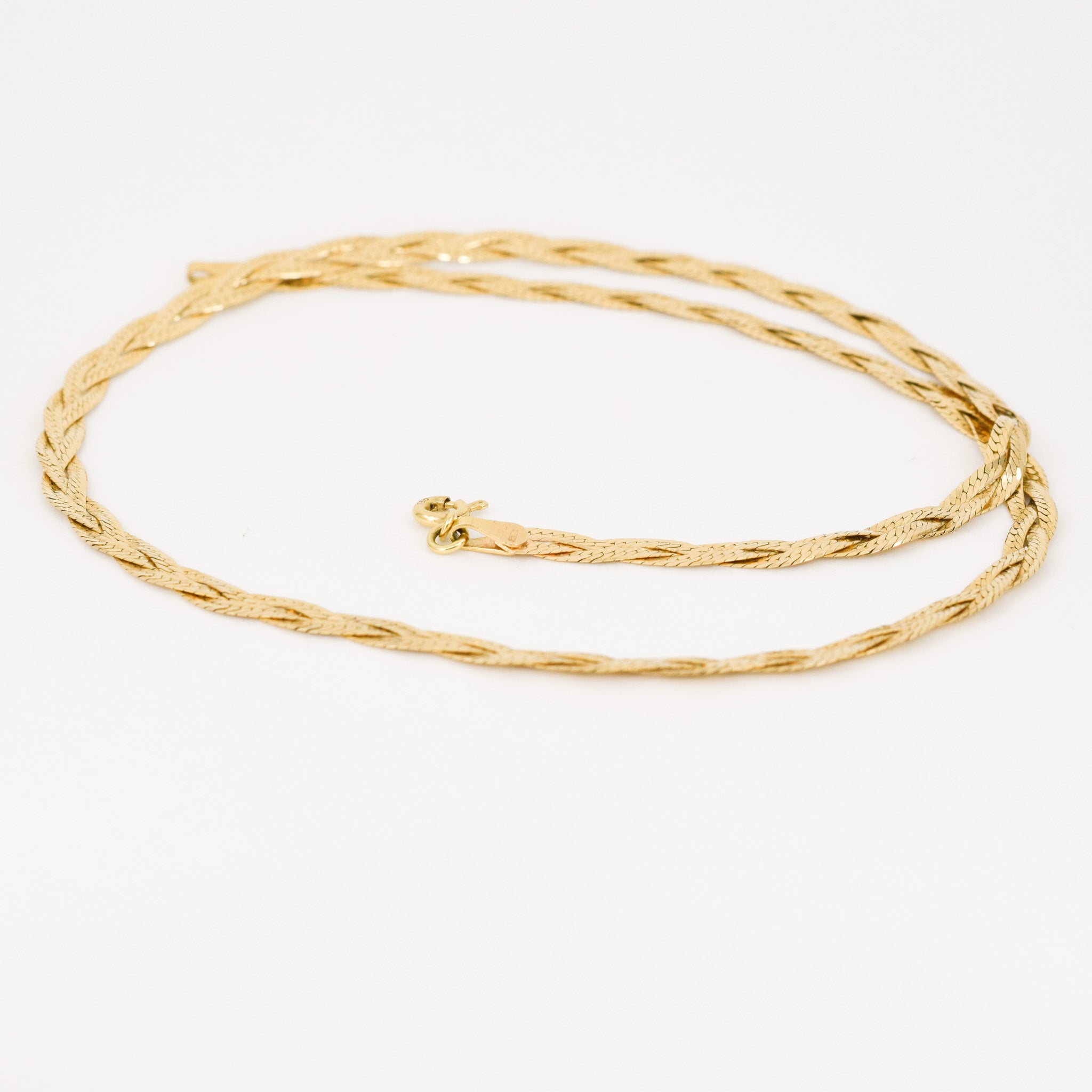 vintage braided herringbone chain necklace, foklor vintage jewelry canada
