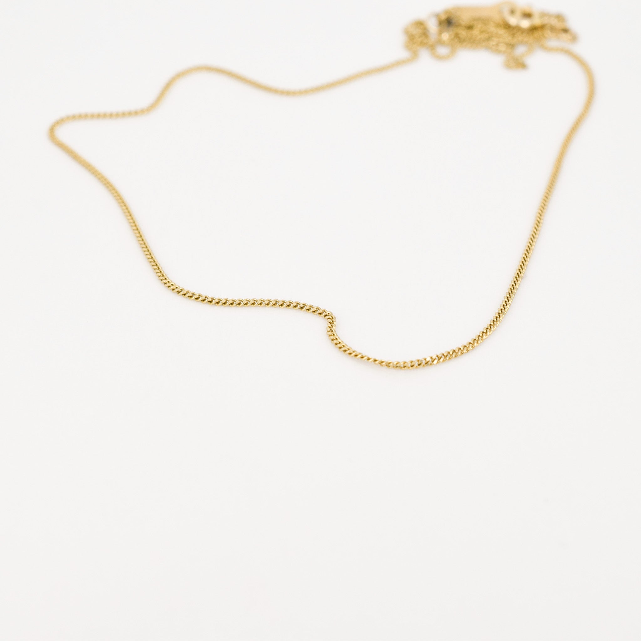 20" Dainty Curb Chain Necklace (14k)