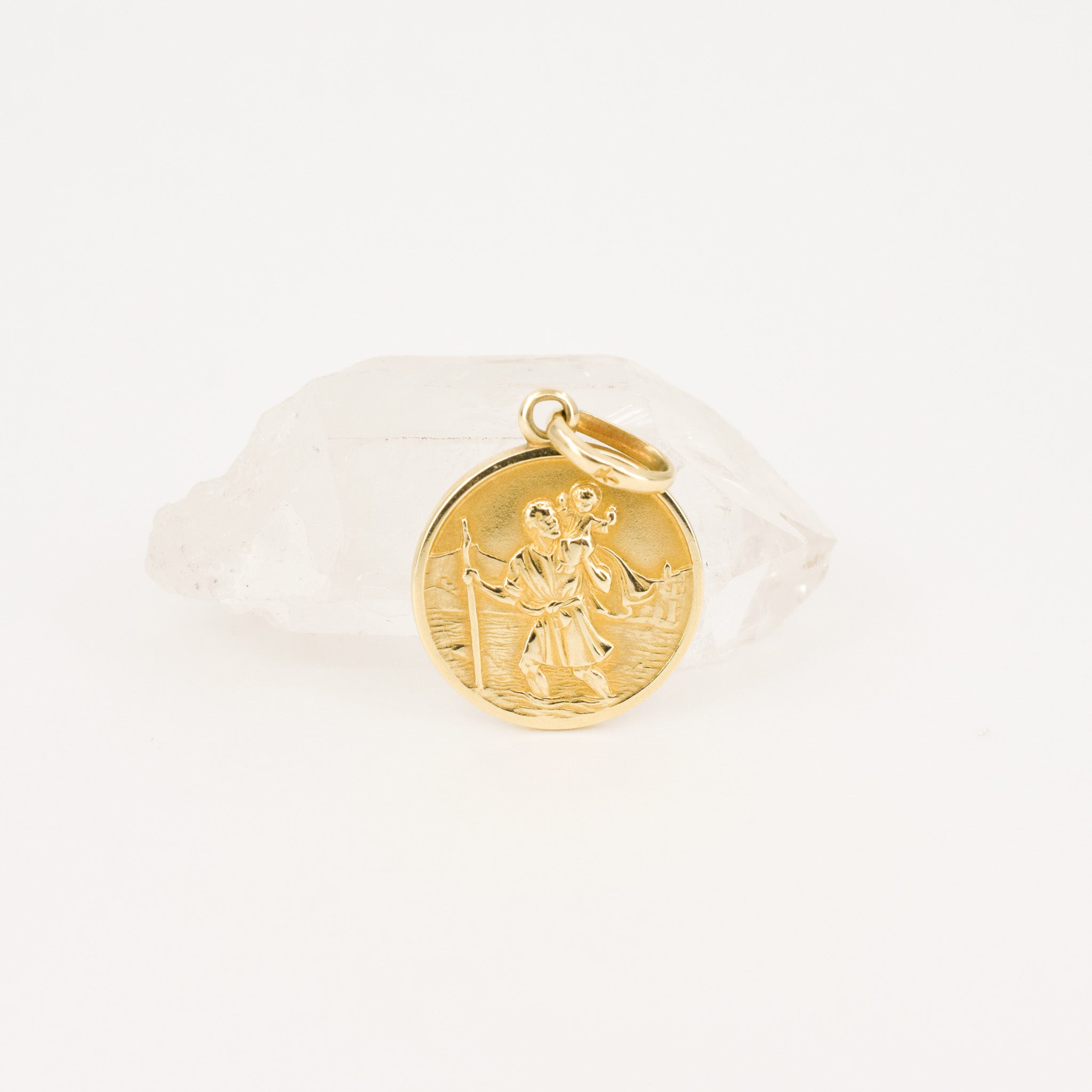 vintage saint christopher pendant, folklor vintage jewelry canada 