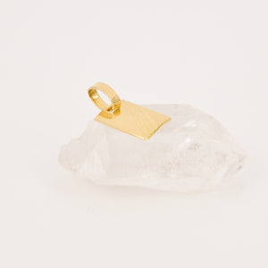vintage gold ID tag pendant, folklor vintage jewelry canada