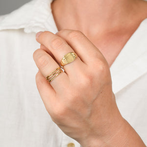 Vintage gold stacking ring, folklor vintage jewelry canada