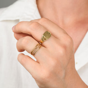 vintage gold stacking ring, folklor vintage jewelry canada