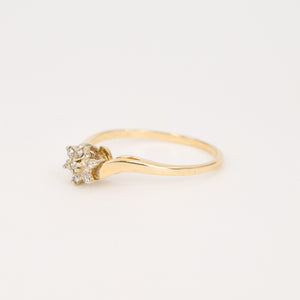 vintage diamond flower cluster ring, folklor vintage jewelry canada