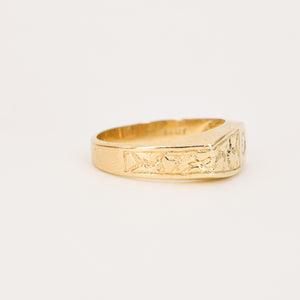 vintage gold nugget band with diamond, folklor vintage jewelry canada