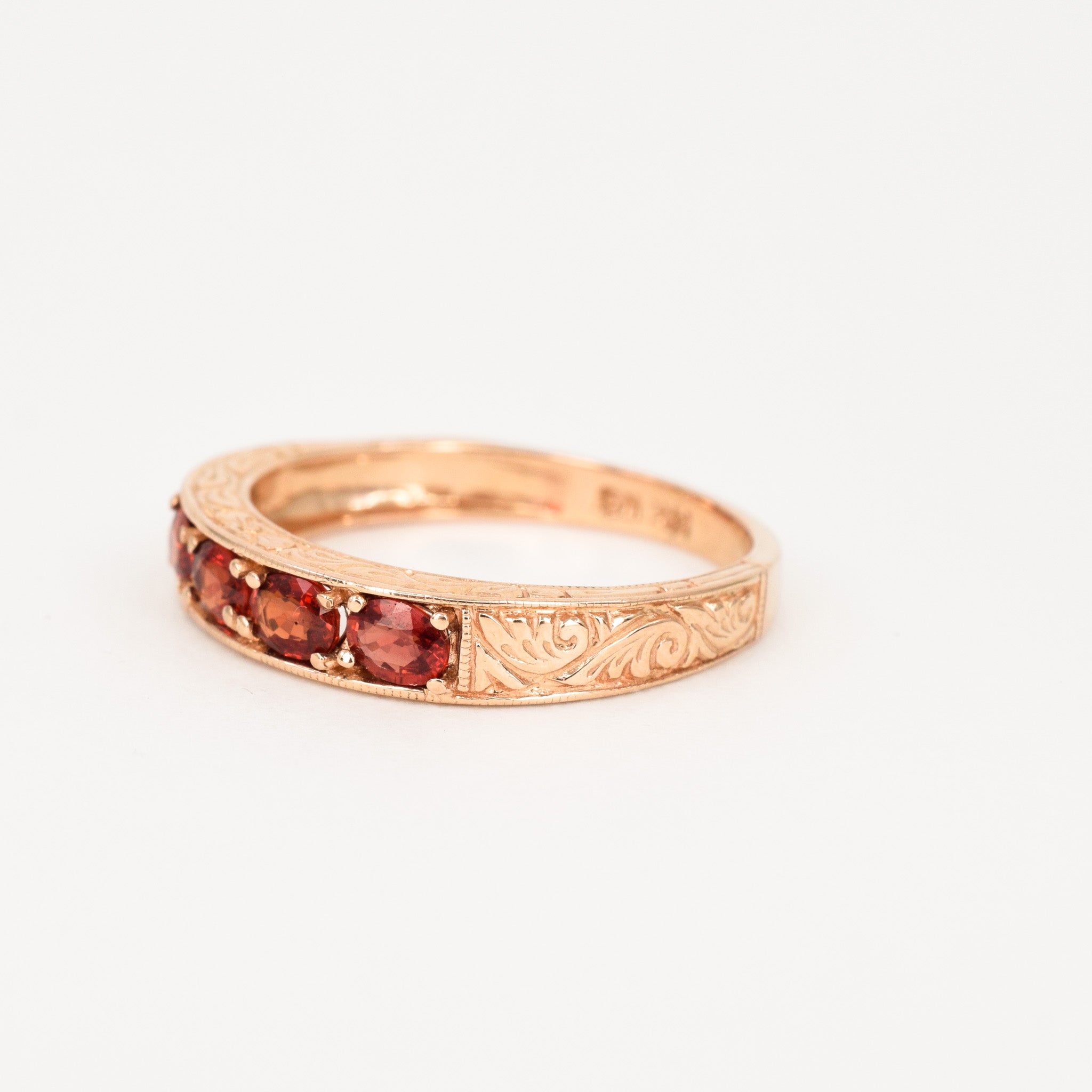 vintage fire garnet ring, folklor vintage jewelry canada