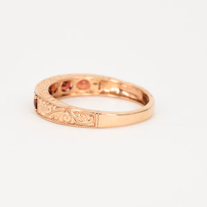 vintage fire garnet ring, folklor vintage jewelry canada