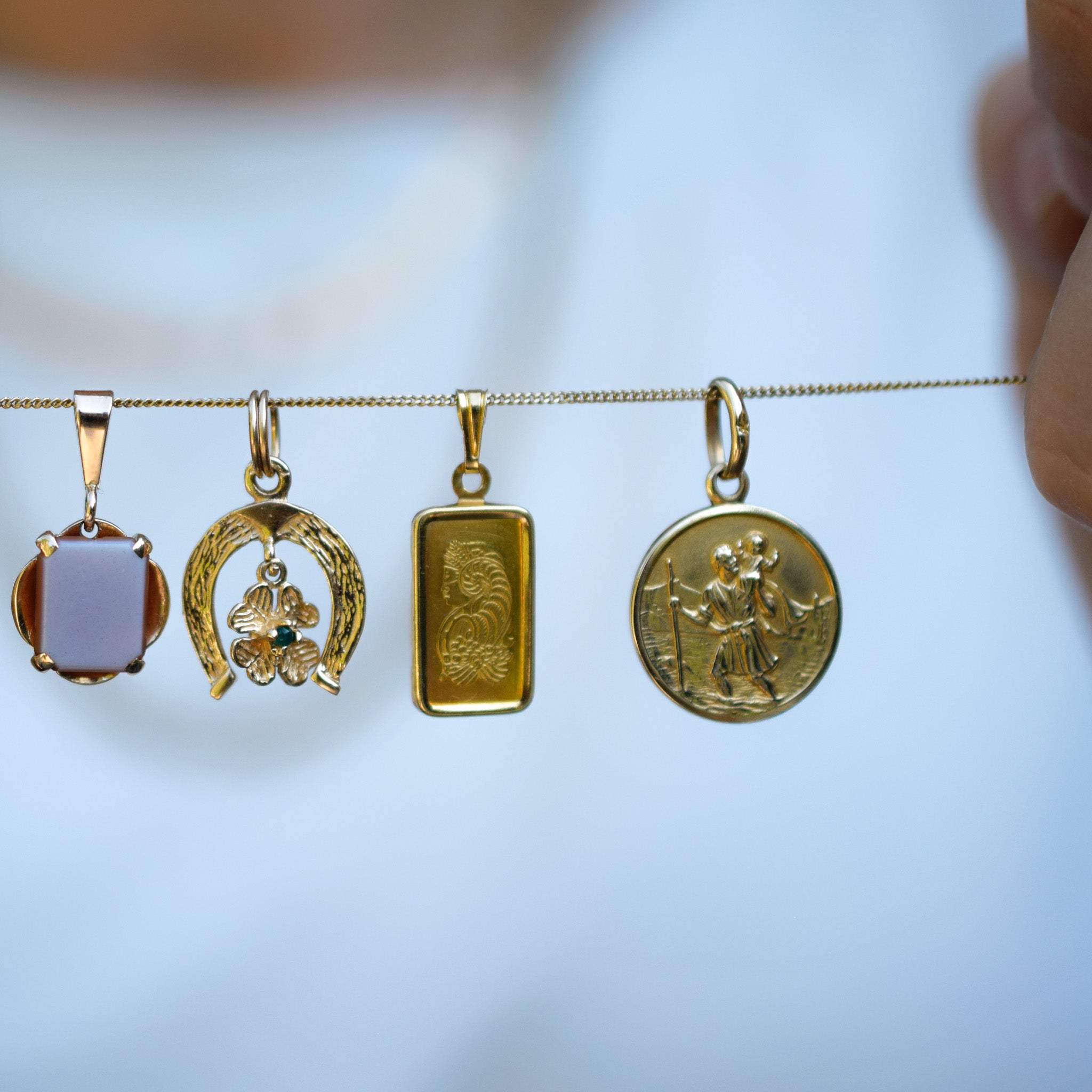 vintage suisse 24k gold pendant, folklor vintage jewelry canada