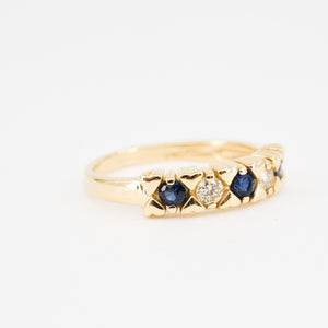 vintage sapphire and diamond ring, folklor vintage jewelry canada