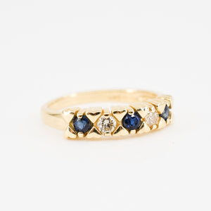 vintage sapphire and diamond ring, folklor vintage jewelry canada