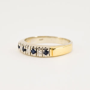 vintage retro sapphire and diamond ring, folklor vintage jewelry canada