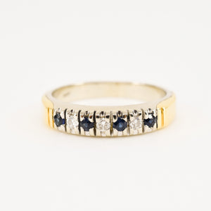 vintage retro sapphire and diamond ring, folklor vintage jewelry canada