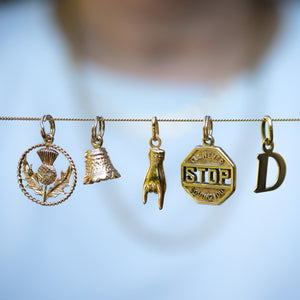 Vintage bell charm, folklor vintage jewelry canada