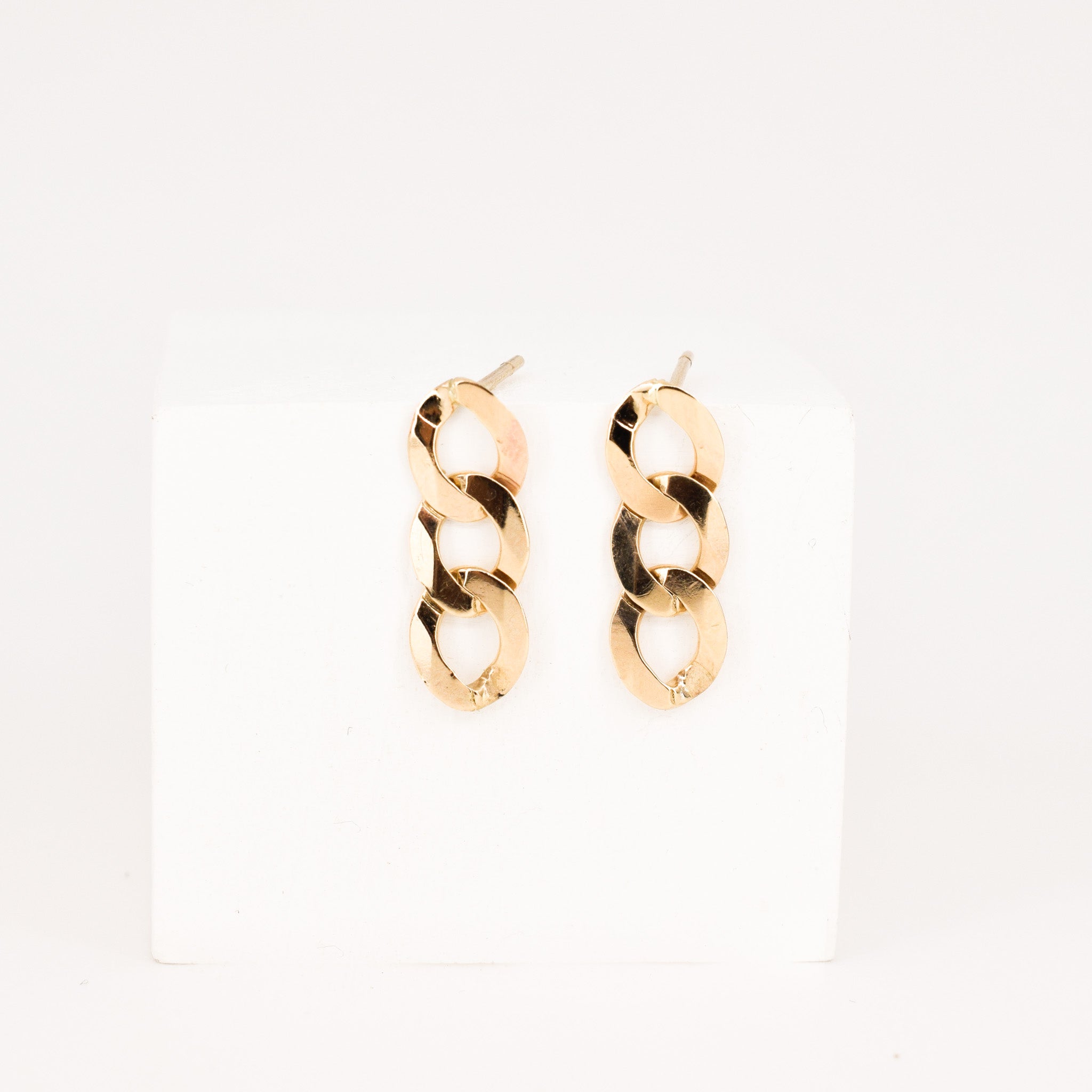 vintage curb chain earrings, folklor vintage jewelry canada
