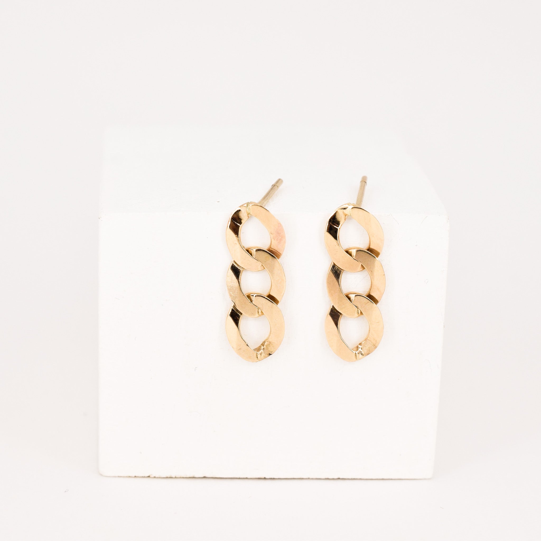 vintage curb chain earrings, folklor vintage jewelry canada