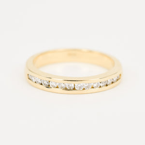 vintage diamond channel set band, folklor vintage jewelry canada