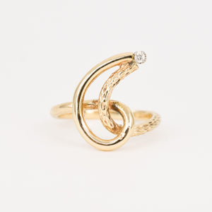 Ethereal Diamond Crescent Moon Ring