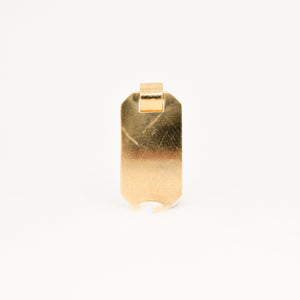 vintage gold 'g' dog tag pendant, folklor vintage jewelry canada 