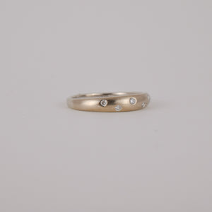14k white gold diamond constellation ring, folklor