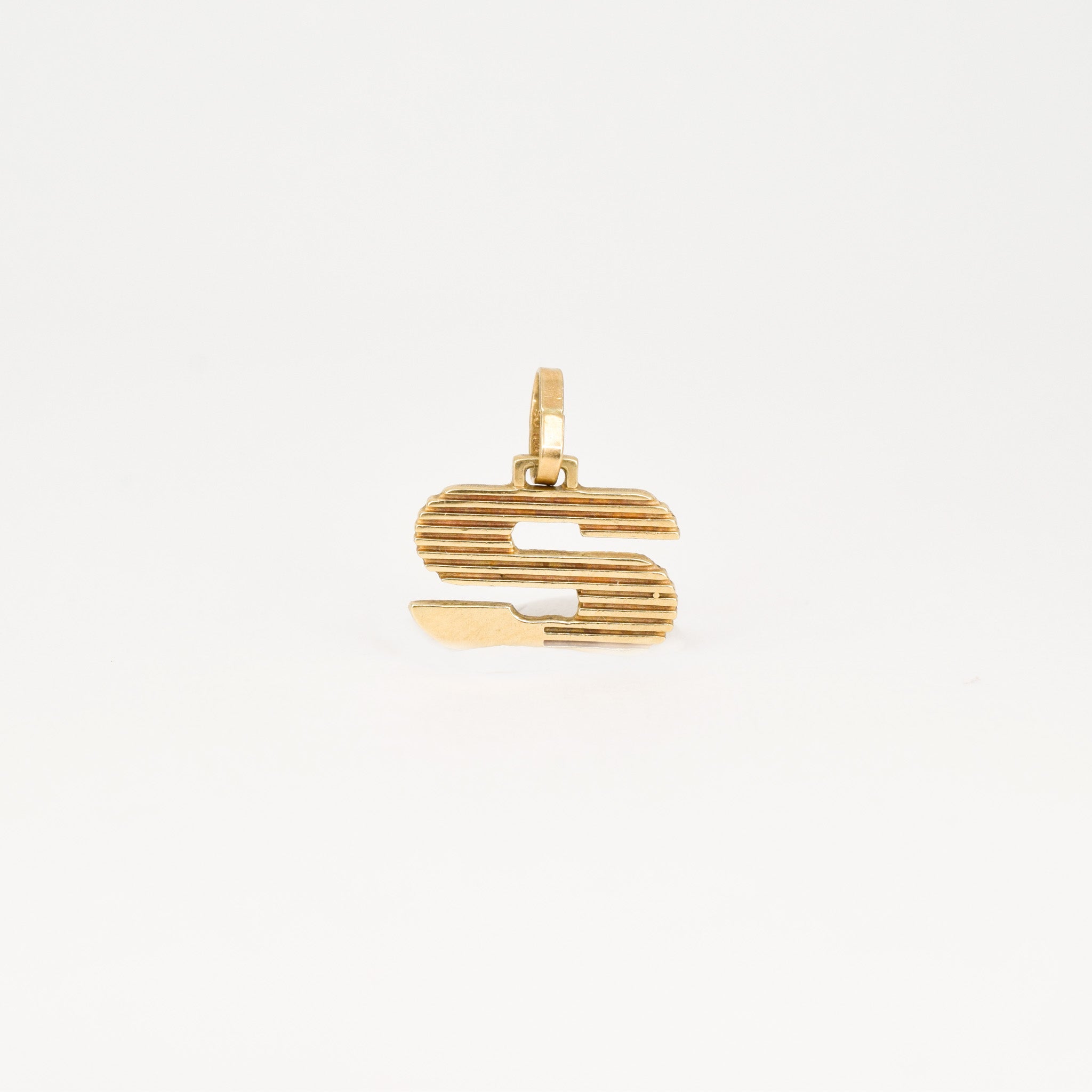 vintage gold 's' charm pendant, folklor vintage jewelry canada