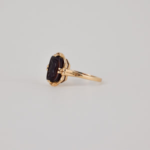 vintage gold cameo ring, folklor