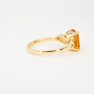 vintage gold citrine ring, folklor vintage jewelry canada