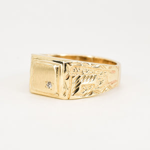 vintage gold signet ring, folklor vintage jewelry canada
