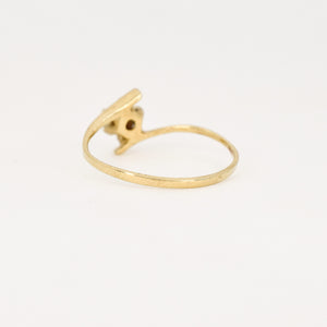 vintage floral bypass diamond ring, folklor vintage jewelry canada